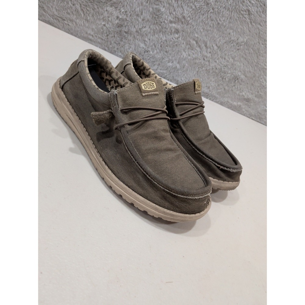Hey Dude Mens Wally Tobocco Stretch Slip On Size 10 M